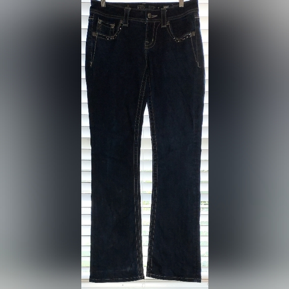 Miss Me Easy Boot JE5663EL Dark Wash Bejeweled Pocket Jeans NWOT - Picture 6 of 10